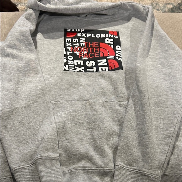 The North Face Gray Sweatshirt with Red and Black Graphic - Picture 1 of 1
